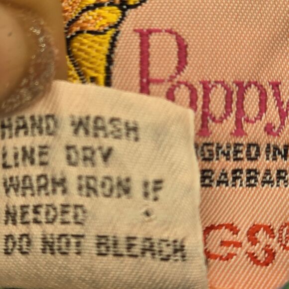 Big Dogs California Poppy Rayon Button Down Shirt Men's Size Small Vintage Blue - Picture 5 of 10